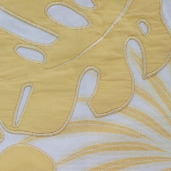 Set of 2 TOMMY BAHAMA 18" Cotton Embroidered Accent Pillow Covers Yellow/Coconut - Picture 3 of 7